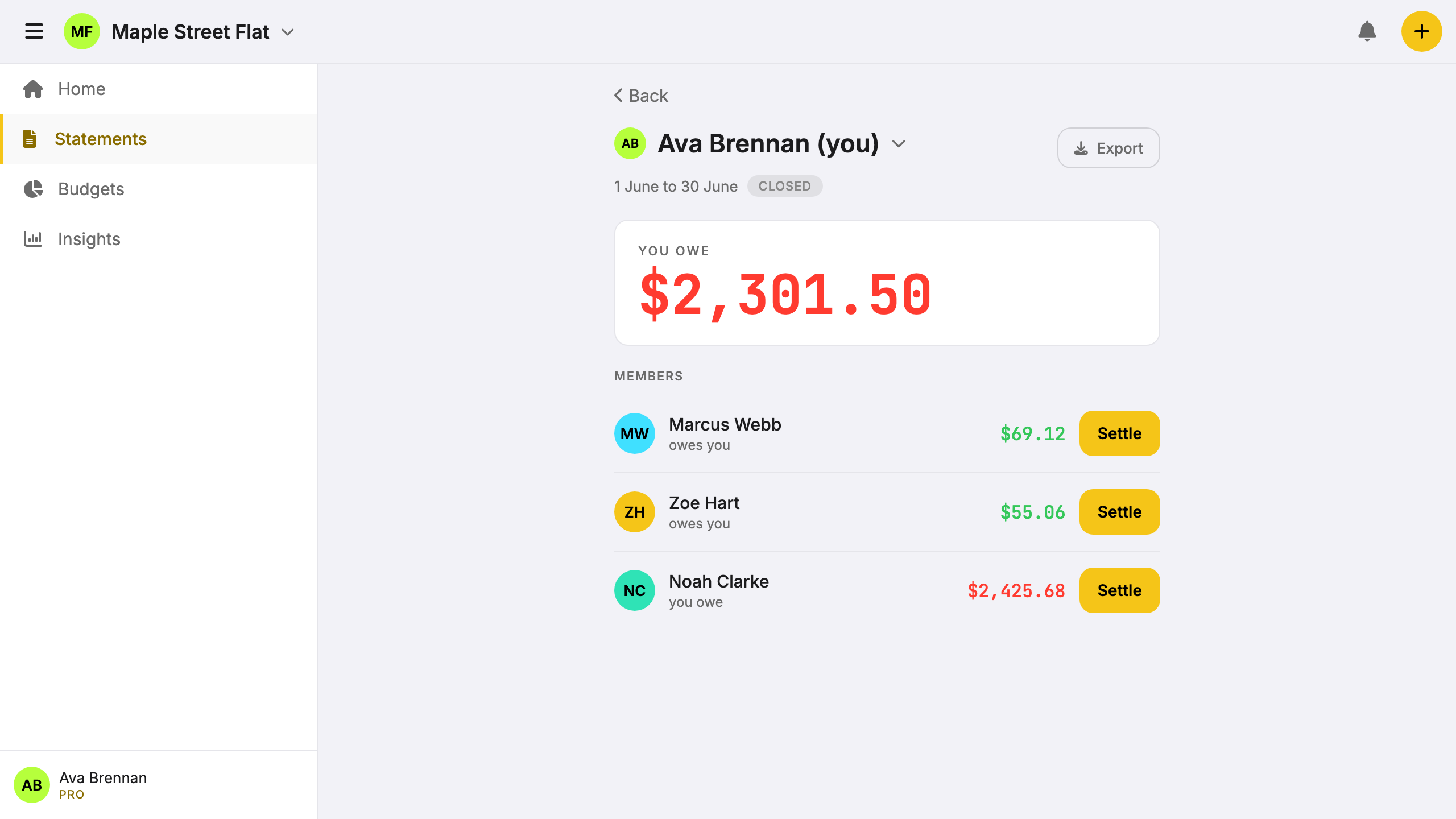 Screenshot: optimised payment list with 1-tap confirmation per payment.