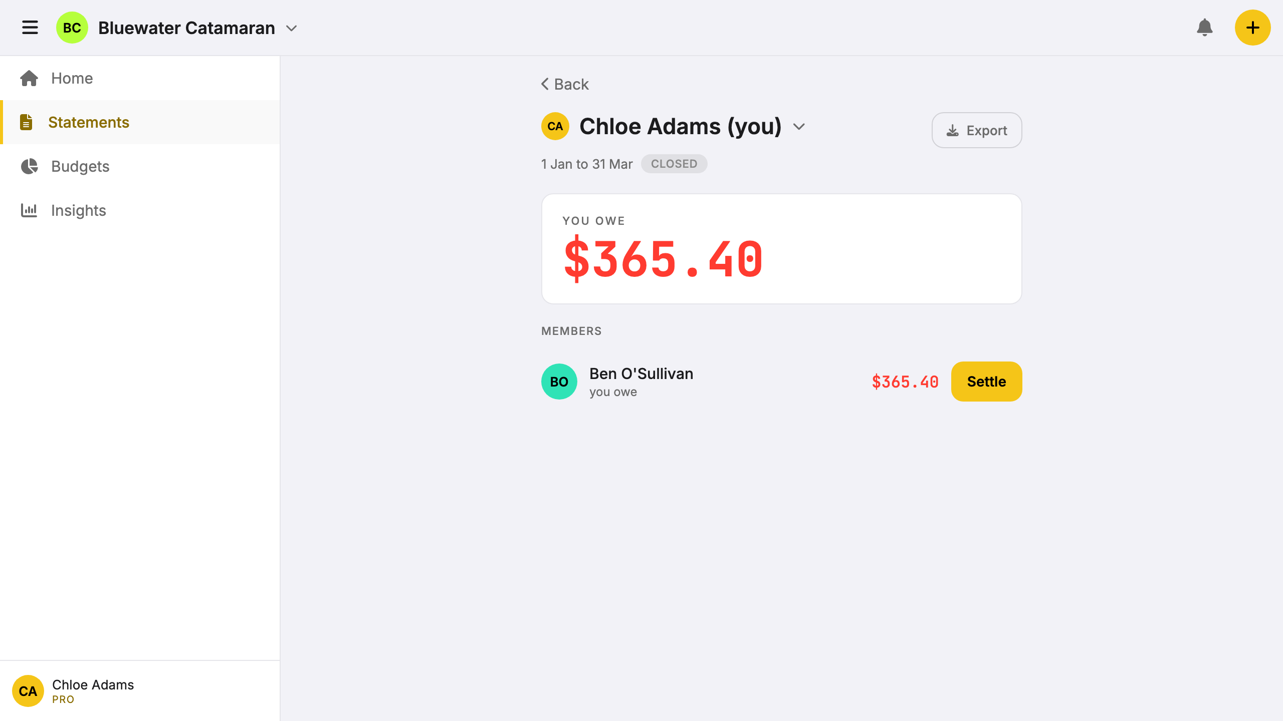 Screenshot: vehicle circle tracking insurance, fuel, and service costs split by 2 owners.
