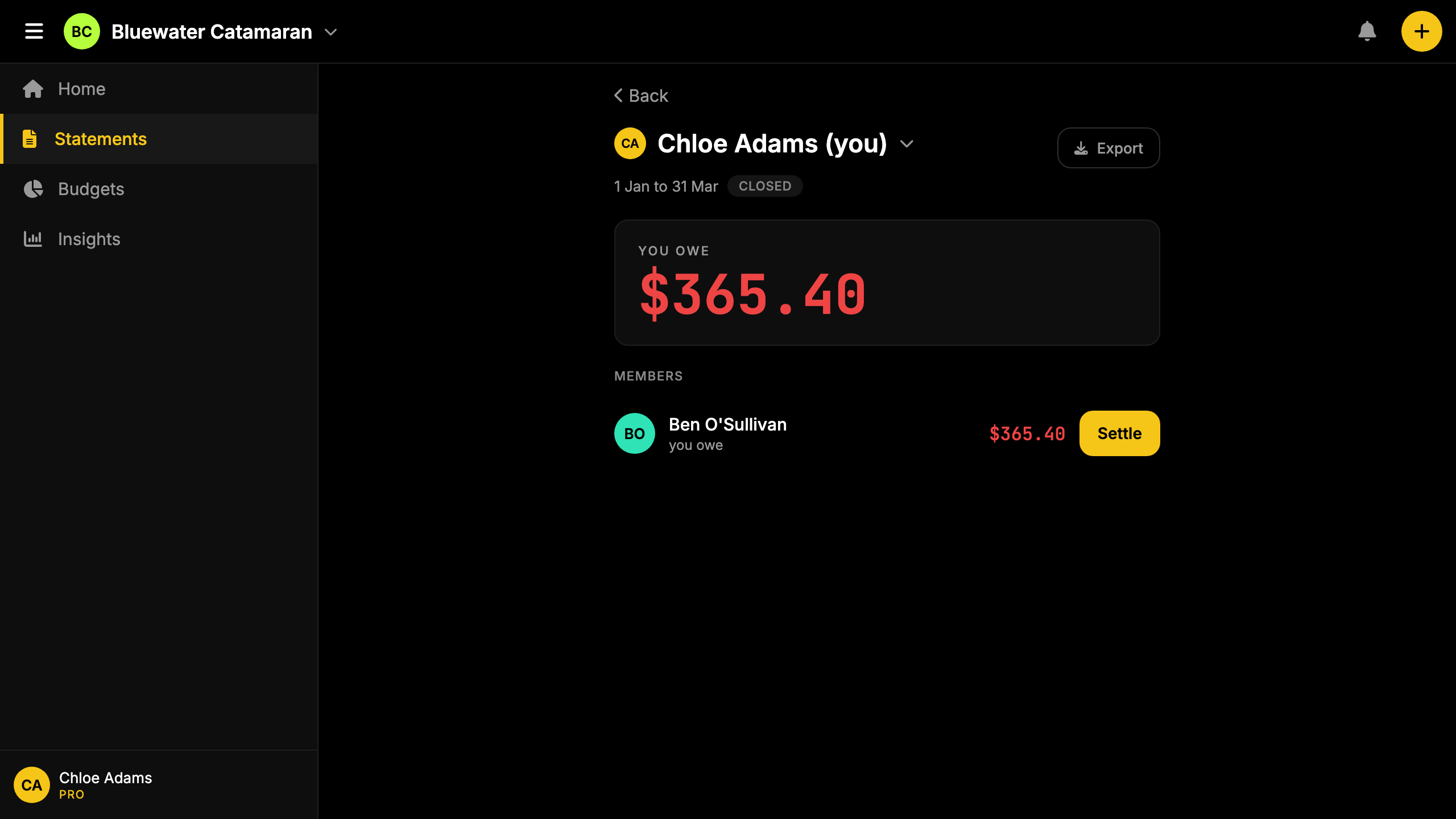 Screenshot: vehicle circle tracking insurance, fuel, and service costs split by 2 owners.